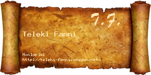 Teleki Fanni névjegykártya